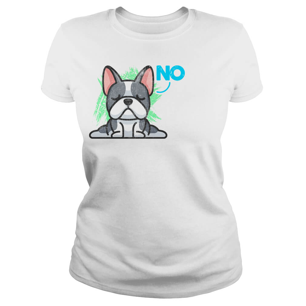 Polera Perro Bulldog Francés "No" (modelo 197) mujer