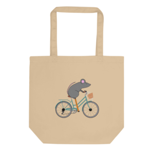 Bolsa Reutilizable 100% Algodón Ratón «Ratón en bicicleta» (modelo 236) hombre