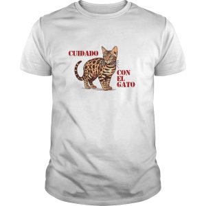 Polera Gatos Bengalí «Cuidado con el Gato» (modelo 328) Hombre