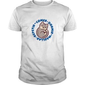 Polera Gatos Romanos «Comer Dormir Maullar Repetir» (modelo 375) Hombre