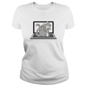 Polera Gatos Romanos «Gato Romano sobre Notebook» (modelo 379) mujer
