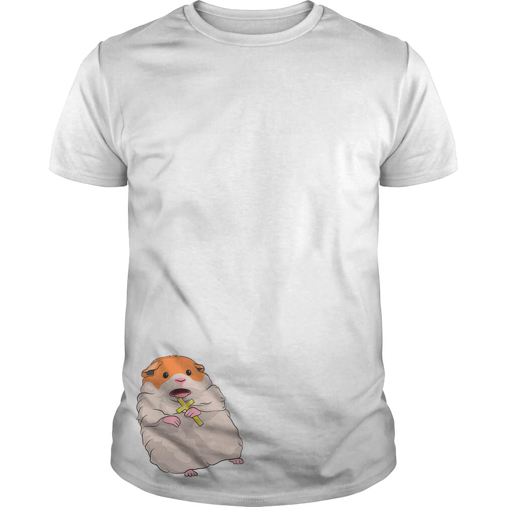 Polera Hámster "Hámster con Cruz asustado" (modelo 392) hombre