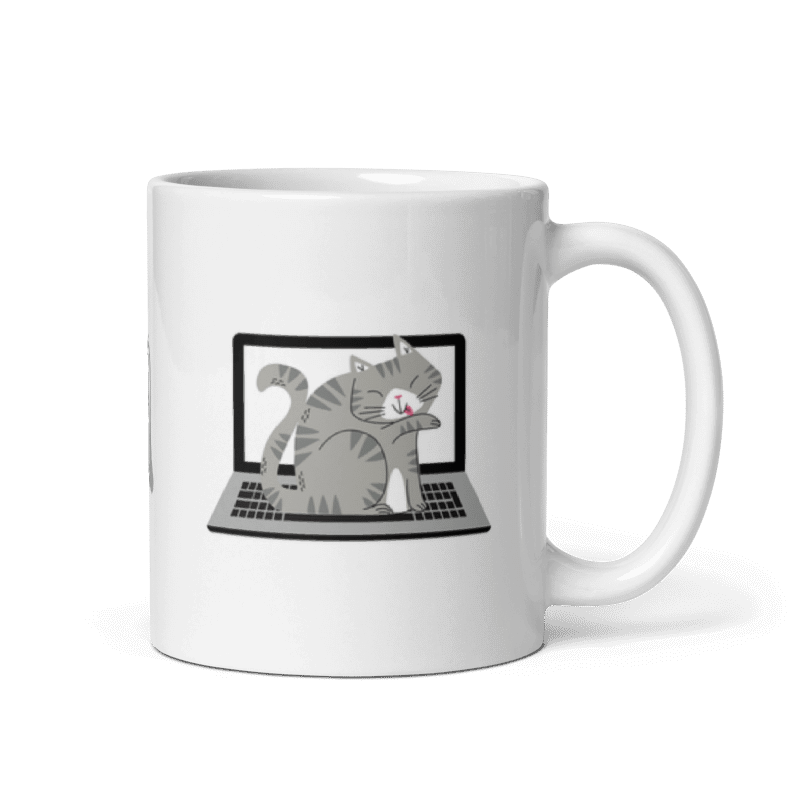 Tazón Gatos Romanos «Gato Romano sobre Notebook» (modelo 379)