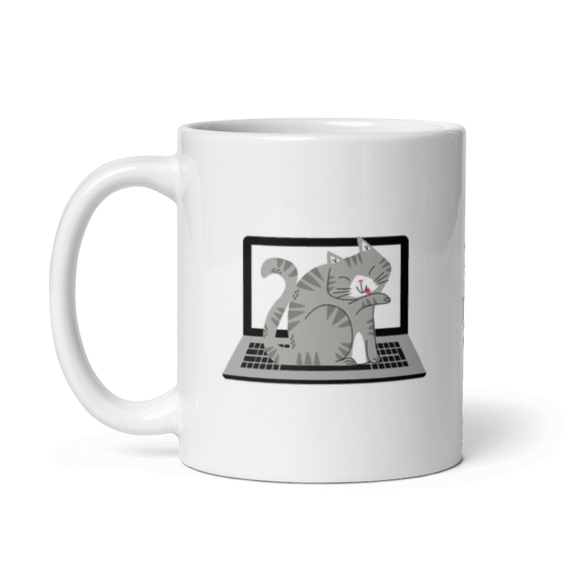 Tazón Gatos Romanos «Gato Romano sobre Notebook» (modelo 379) - Imagen 3